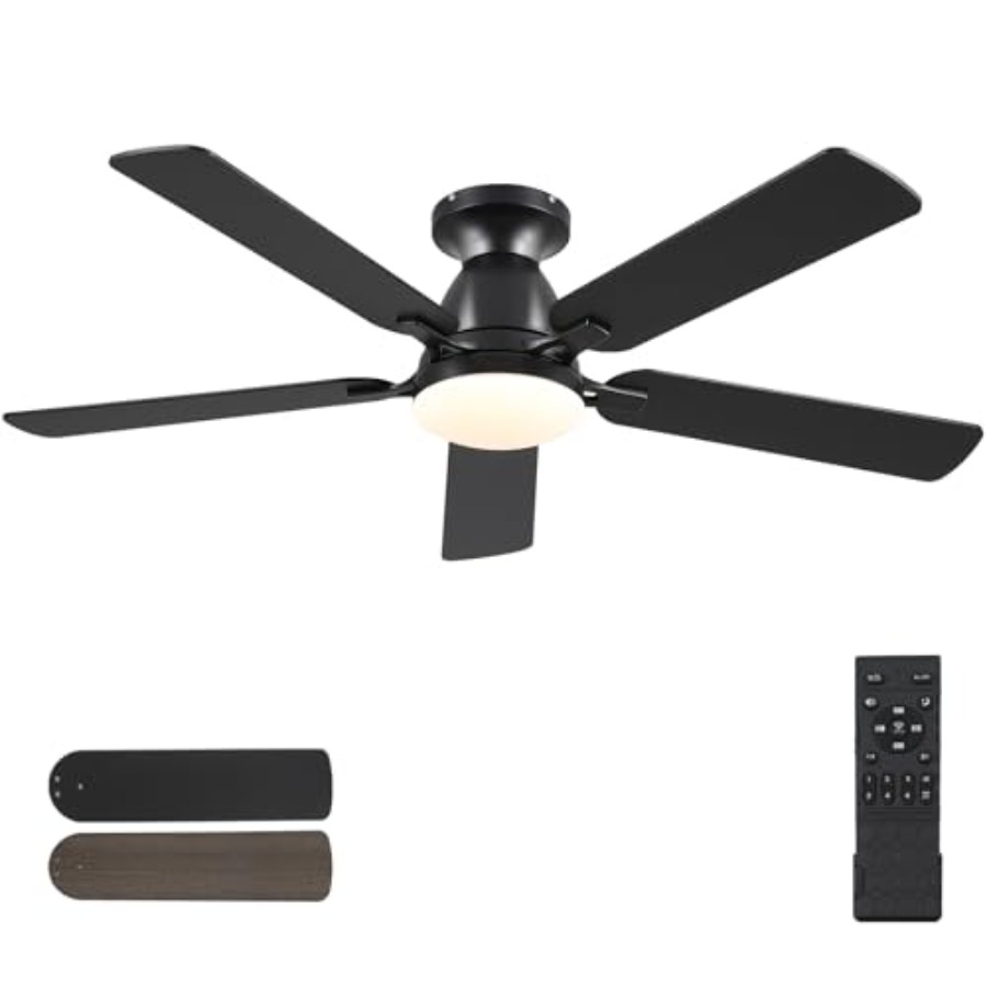 Ceiling Fan Low Profile Flush Mount - Ceiling Fans with Lights 52 Inch