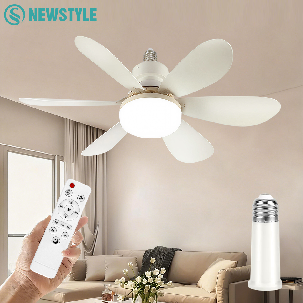 Smart Ceiling Fan With Light Remote - Home LED Ceiling Fan Light E26