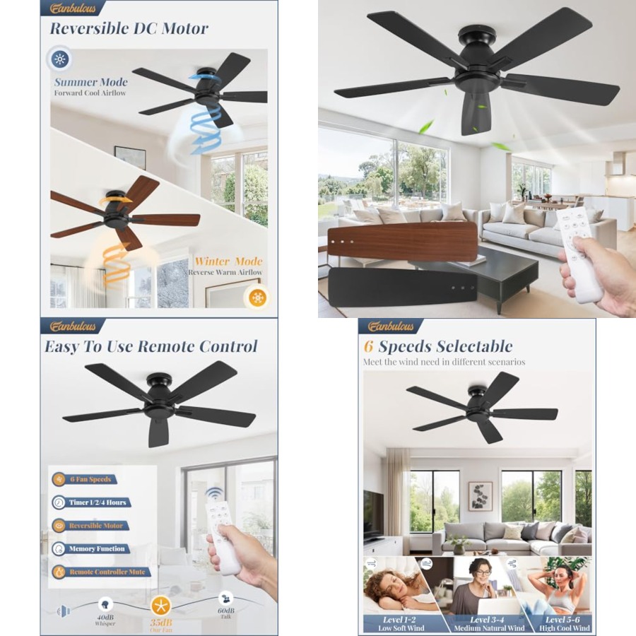 Ceiling Fan Low Profile Flush Mount - Flush Mount Ceiling Fan No Light