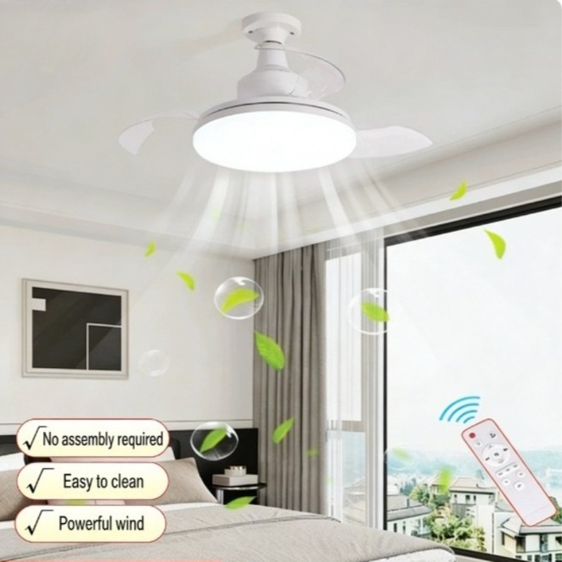 Ceiling Fan Led 3 Blade Modern - New Ceiling Fan Light Invisible Telescopic