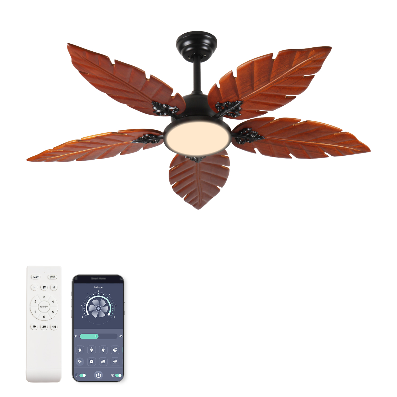 Ceiling Fan Dc Motor 52 Inch - 52 Inch Tropical Palm Leaf Ceiling