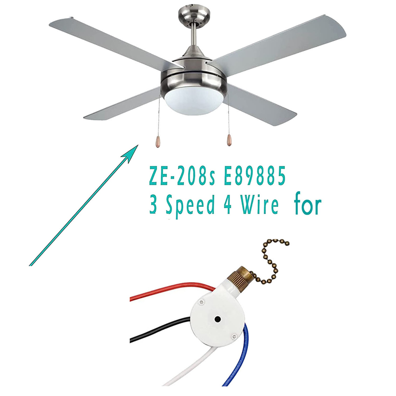 Ceiling Fan Pull Chain Switch - WORTHOWN-4PCS Ceiling Fan Lights Switch Zingear