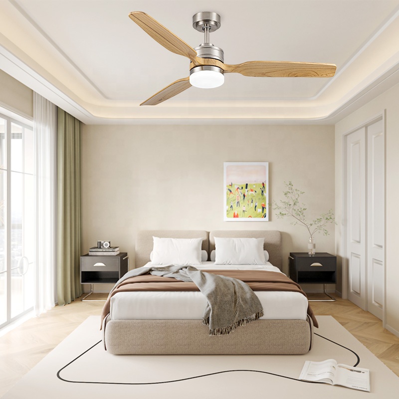Ceiling Fan Led 3 Blade Modern - Modern Solid Wood 3 Blades 6