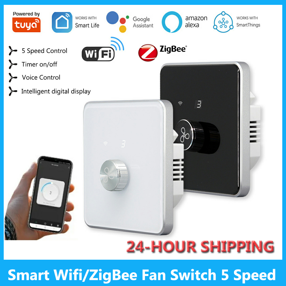 Smart Ceiling Fan Alexa Wifi - Smart Wifi/ZigBee Fan Switch 5 Speed