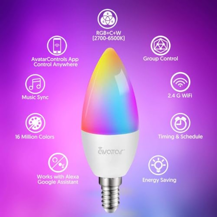 Smart Bulbs, Alexa WiFi Candel - Smart Ceiling Fan Alexa Wifi 评论和价格