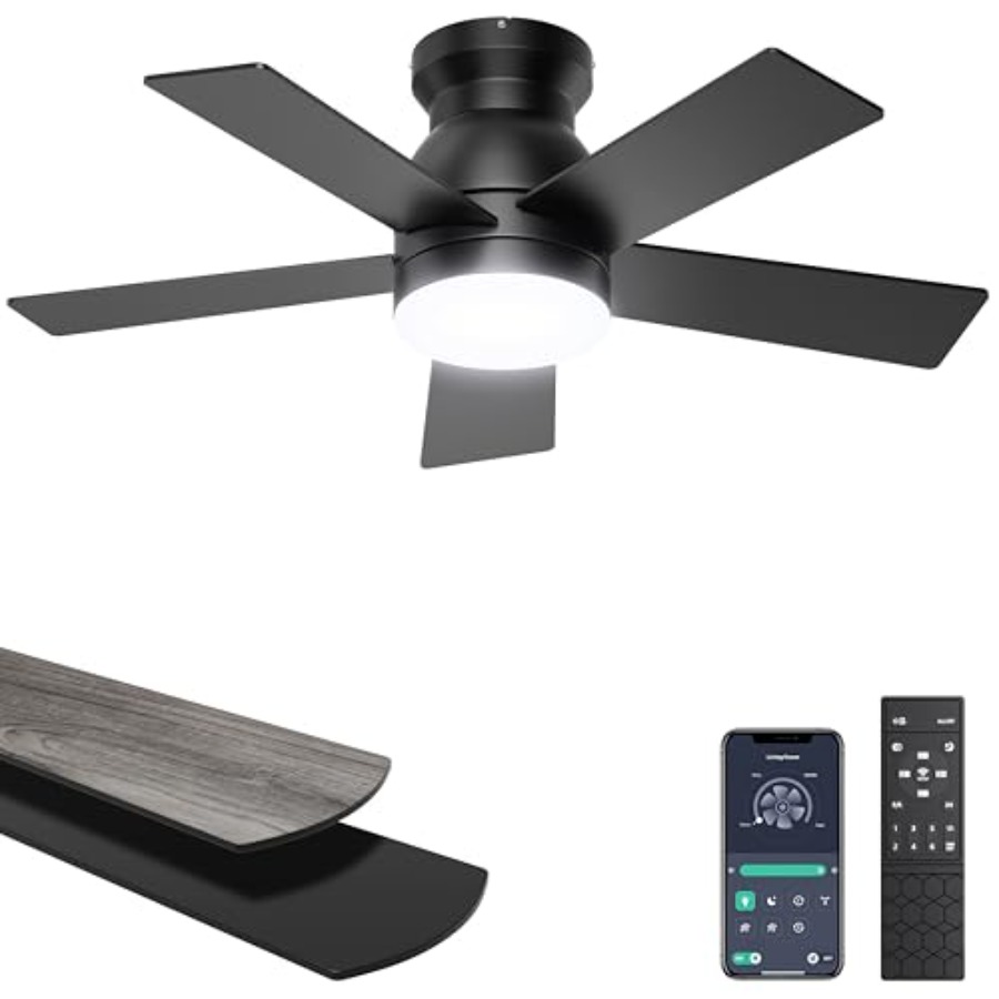 Ceilg Fans with Lights, Low Pr - Ceiling Fan Low Profile Flush Mount 评论和价格
