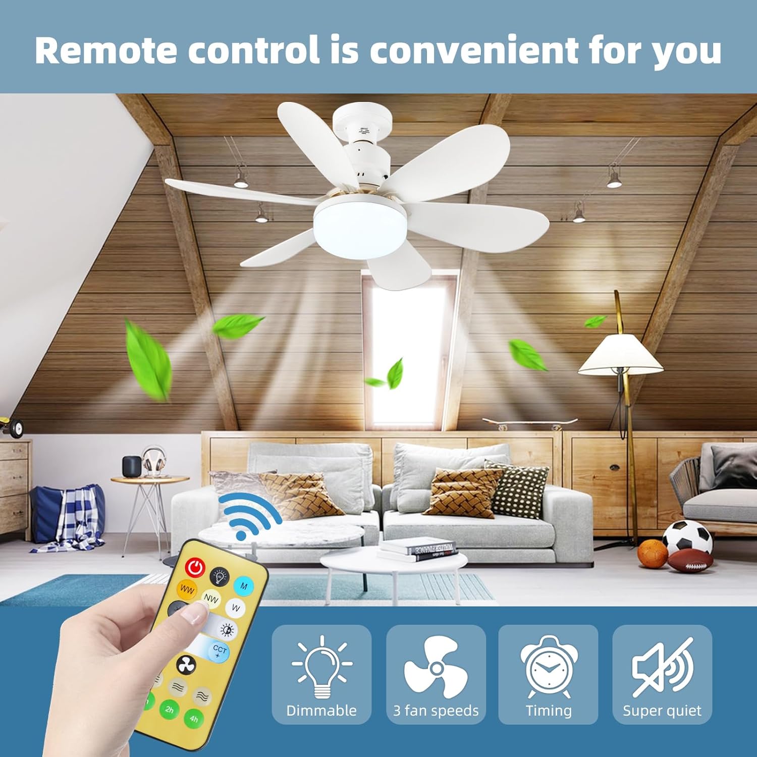 Small Ceiling Fan with Light:  - Ceiling Fan With Remote Control Reversible 评论和价格