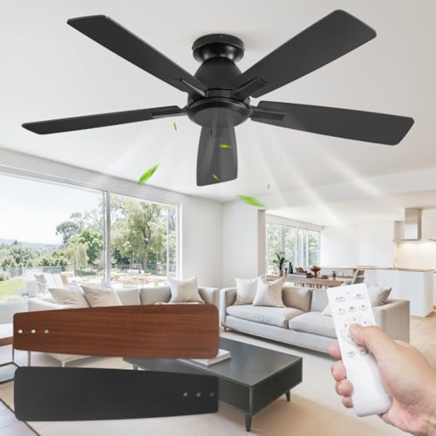 Flush Mount Ceiling Fan No Lig - Ceiling Fan Low Profile Flush Mount 评论和价格