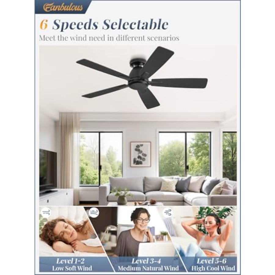 Flush Mount Ceiling Fan No Lig - Ceiling Fan Low Profile Flush Mount 评论和价格