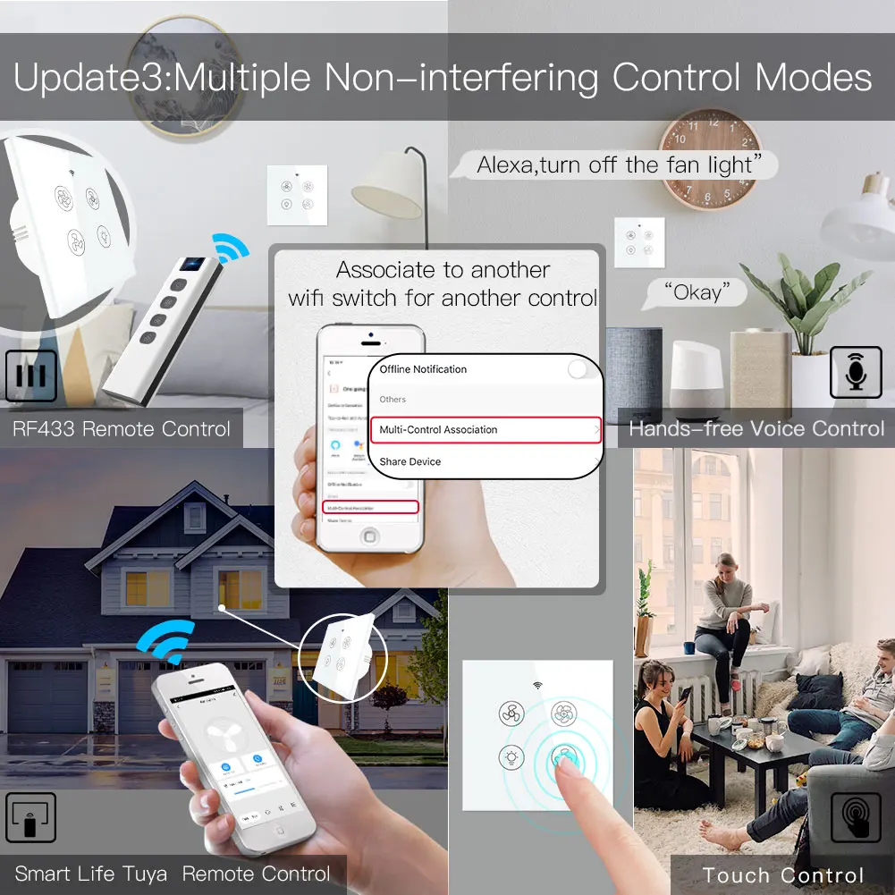 New WiFi RF Smart Ceiling Fan  - Smart Ceiling Fan Alexa Wifi 评论和价格