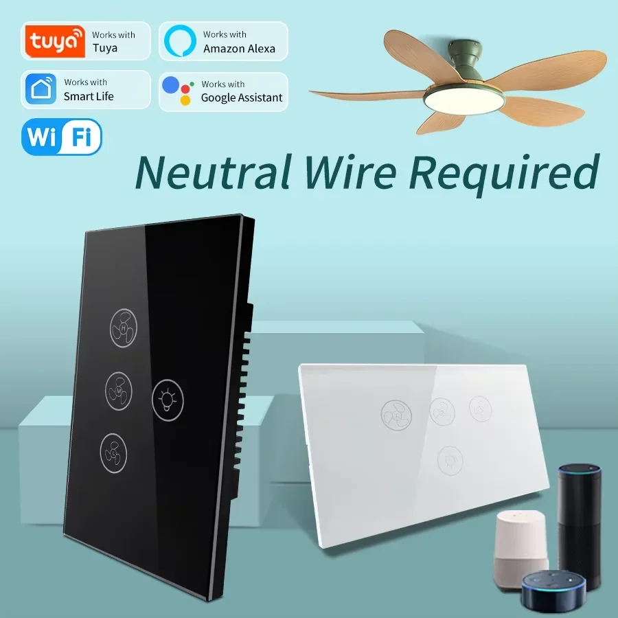 Tuya WiFi Ceiling Fan Light Sm - Smart Ceiling Fan Alexa Wifi 评论和价格