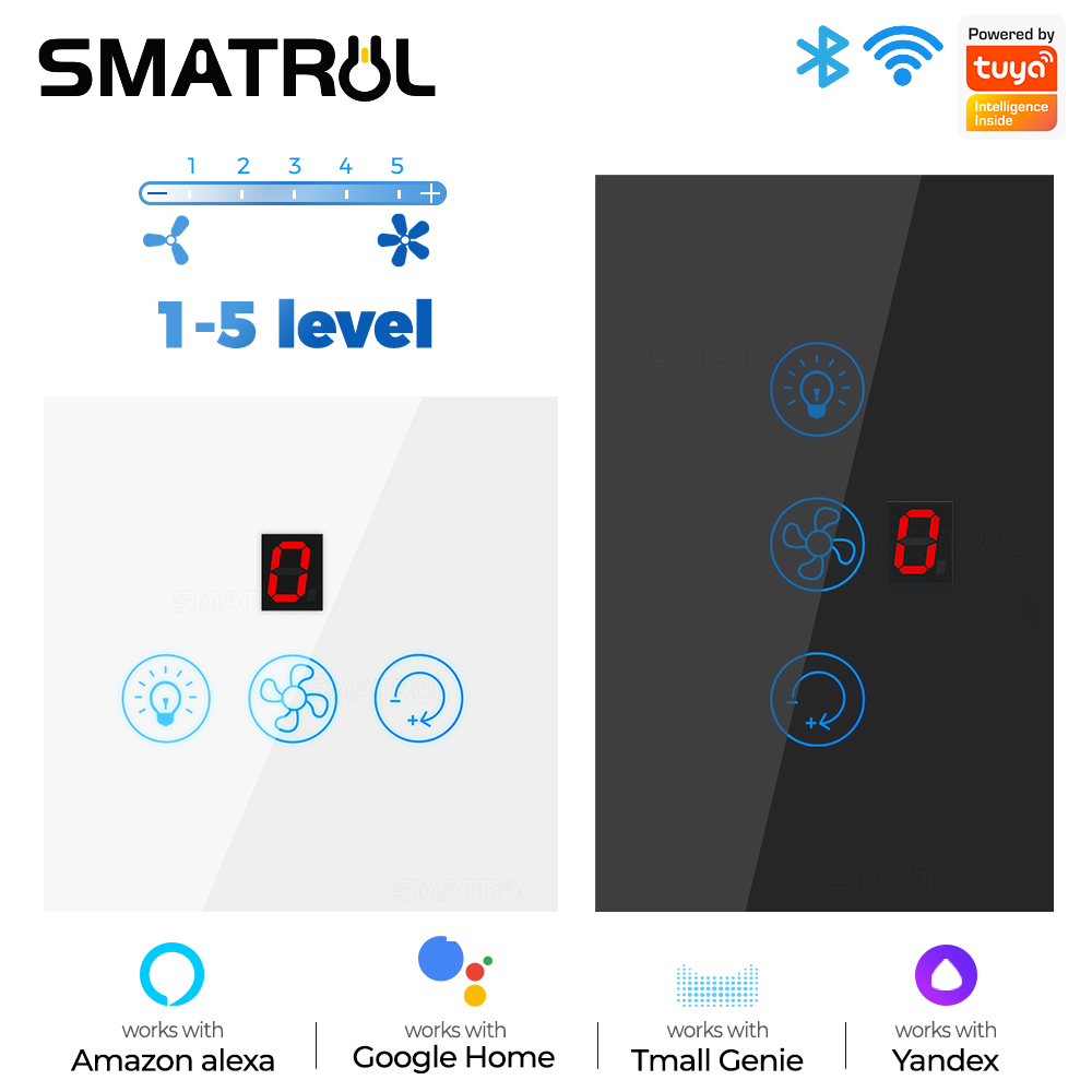 EU Us Tuya Smart WiFi Touch Sw - Smart Ceiling Fan Alexa Wifi 评论和价格