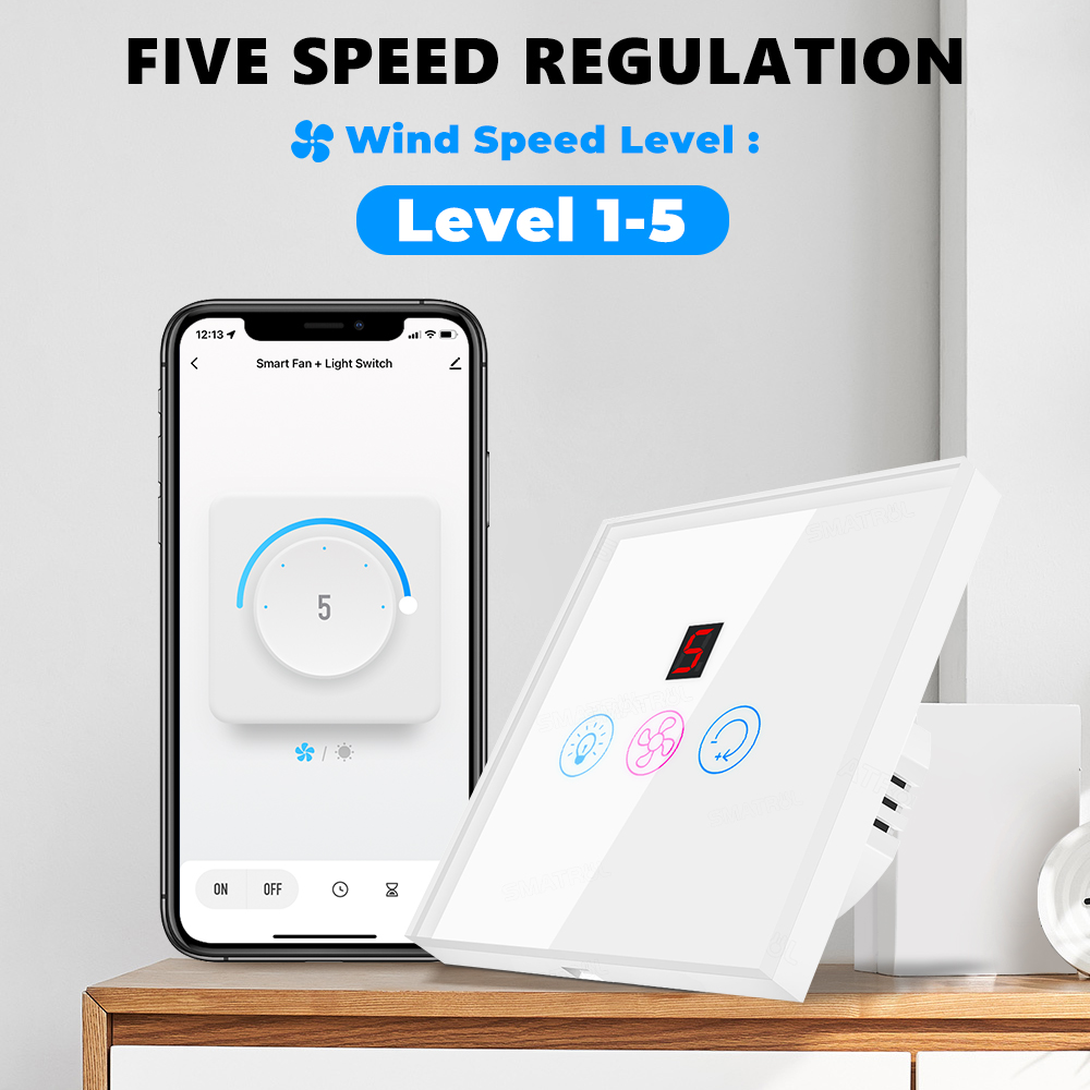 EU Us Tuya Smart WiFi Touch Sw - Smart Ceiling Fan Alexa Wifi 评论和价格