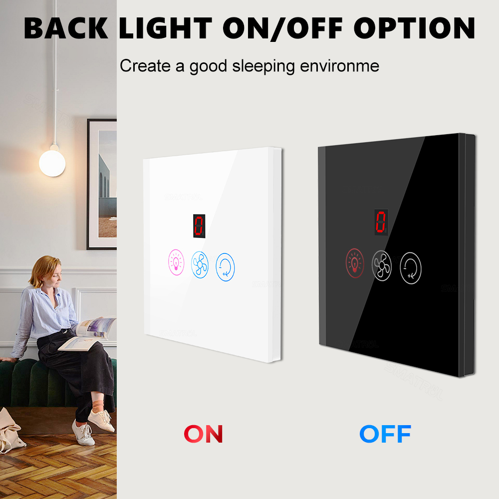 EU Us Tuya Smart WiFi Touch Sw - Smart Ceiling Fan Alexa Wifi 评论和价格