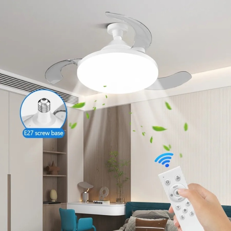 New Ceiling Fan Light Invisibl - Ceiling Fan Led 3 Blade Modern 评论和价格
