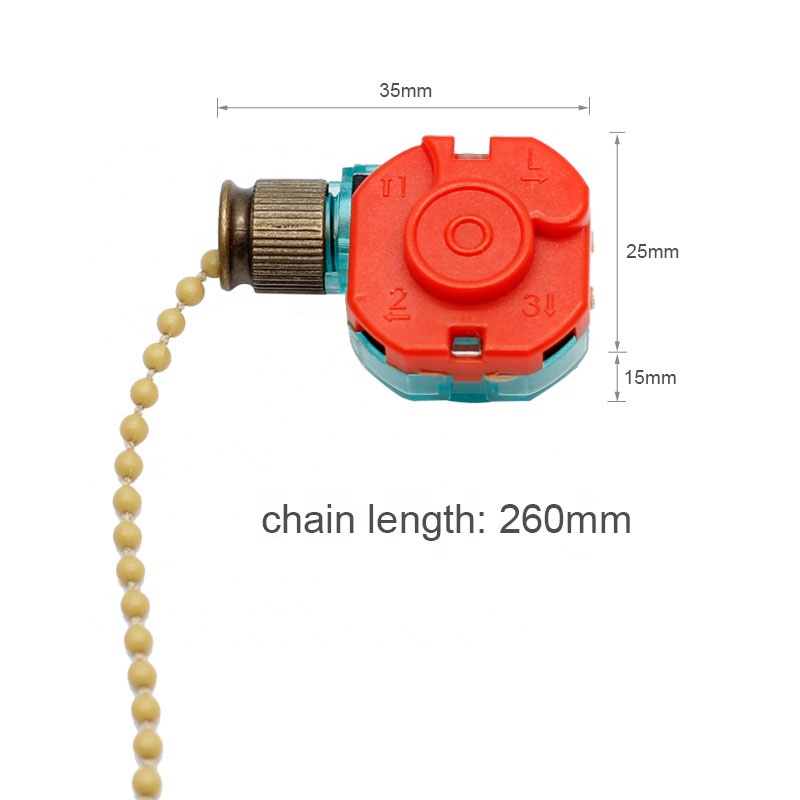 ON-OFF L-1 L-2-3 L-3 3A 6A Cei - Ceiling Fan Pull Chain Switch 评论和价格