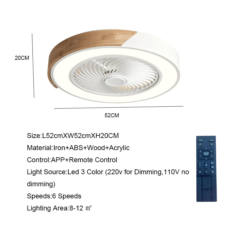 52CM  Ceiling Fan Light Lamp 2 - Ceiling Fan With Remote Control Reversible 评论和价格