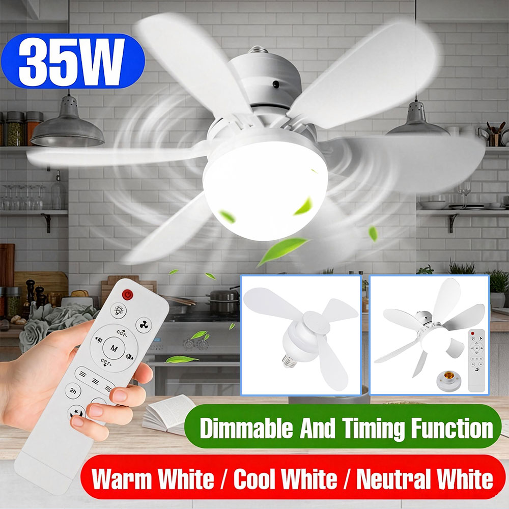 LED Fan Lamp E27/E26 Ceiling F - Ceiling Fan Led 3 Blade Modern 评论和价格