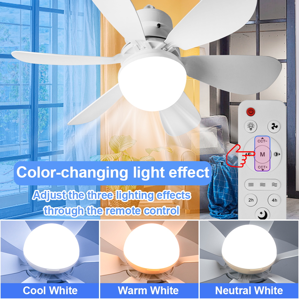 LED Fan Lamp E27/E26 Ceiling F - Ceiling Fan Led 3 Blade Modern 评论和价格
