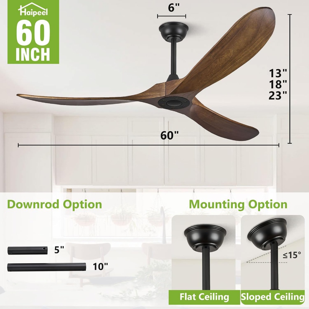 52/60 Inch Large Size Wood DC  - Ceiling Fan 60 Inch Industrial 评论和价格