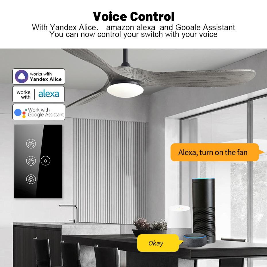 Smart Wifi Fan Light Switch,US - Smart Ceiling Fan Alexa Wifi 评论和价格