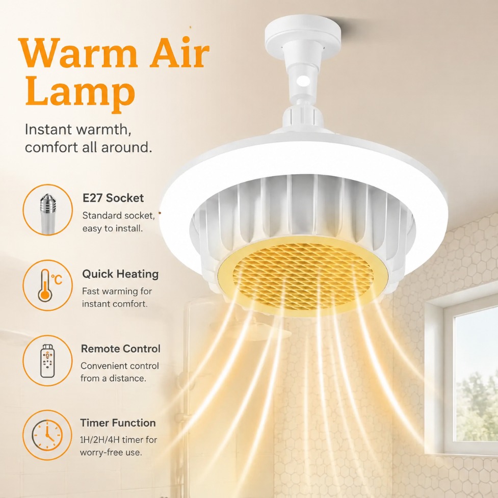 E27 Spiral Electric Heater Fan - Smart Ceiling Fan With Light Remote 评论和价格