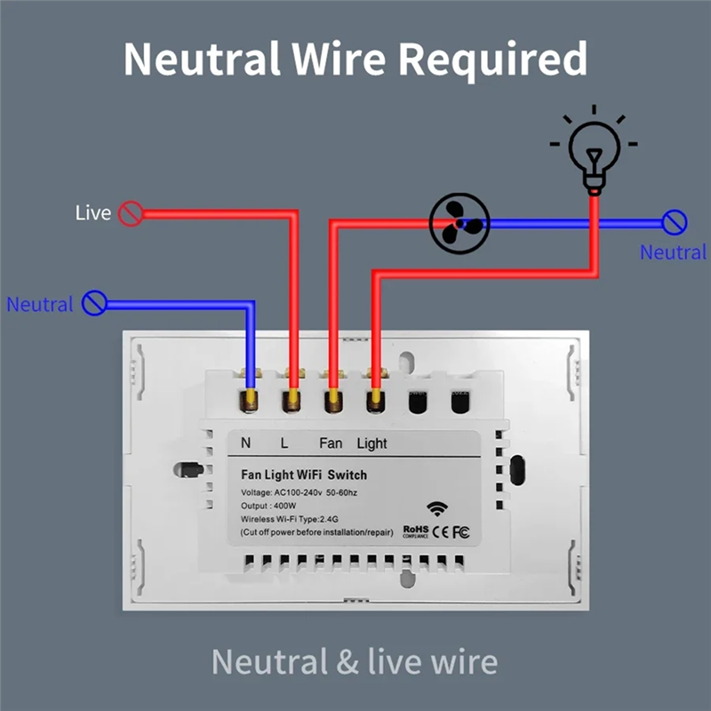 B48A Tuya Wifi Smart Switch Fo - Smart Ceiling Fan Alexa Wifi 评论和价格