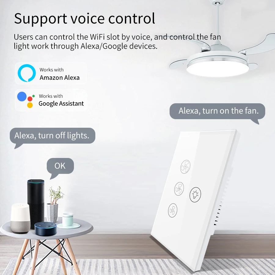 Wifi Smart Switch for Ceiling  - Smart Ceiling Fan Alexa Wifi 评论和价格