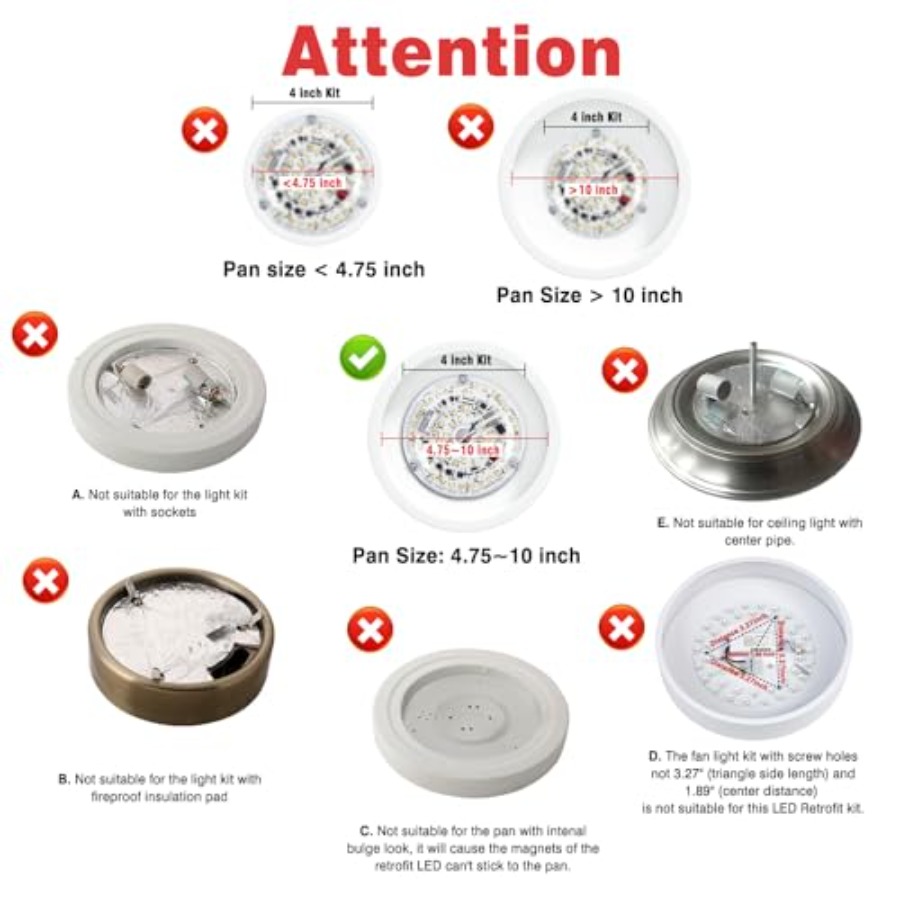 BeVisible N Glow ETL Listed 1  - Ceiling Fan Light Kit Replacement 评论和价格