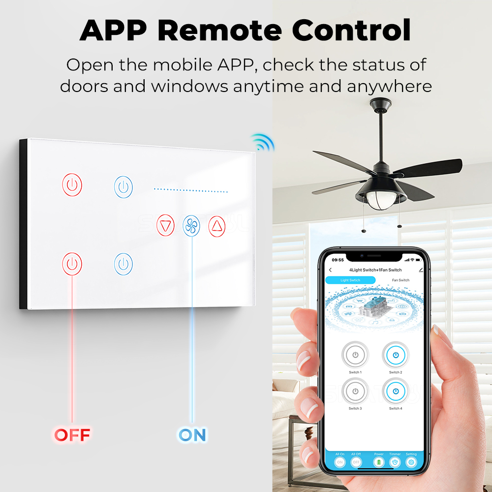 Zigbee WIFI Smart Wall Switch  - Smart Ceiling Fan Alexa Wifi 评论和价格