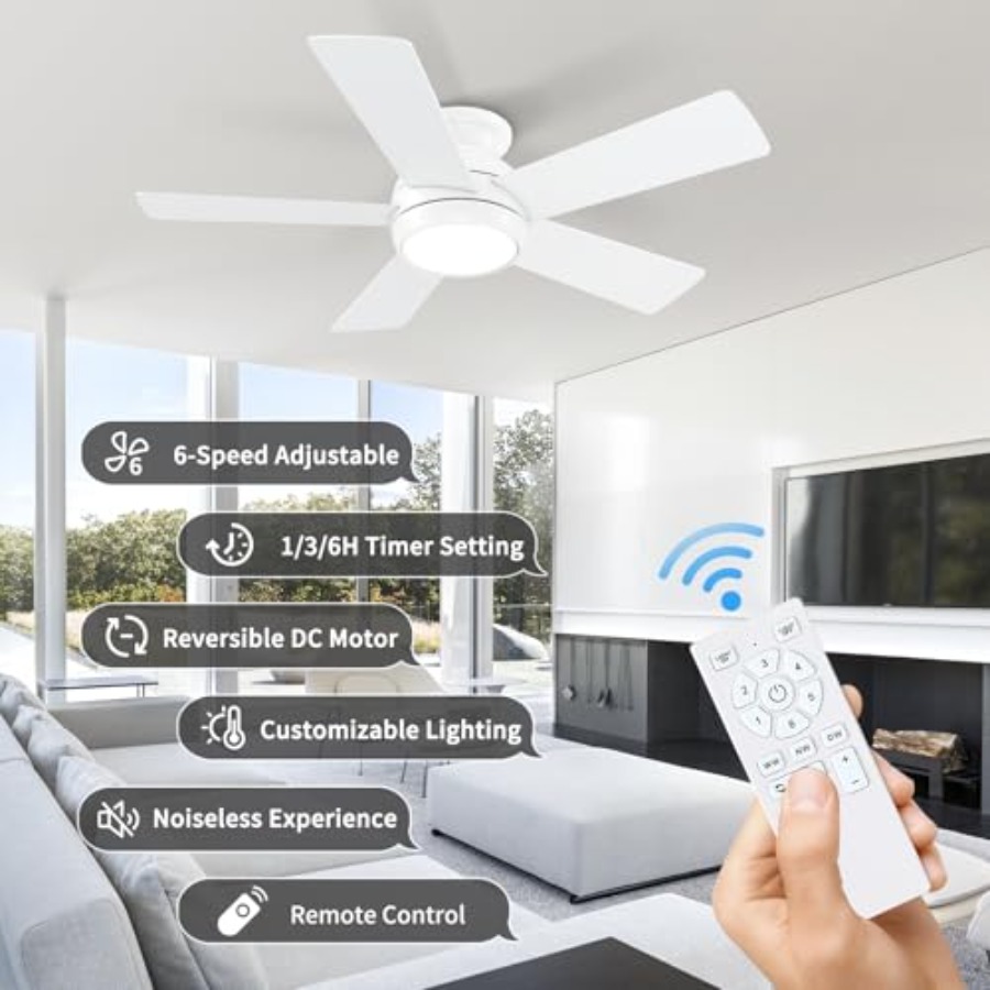 Ceiling Fans with Lights and R - Ceiling Fan Low Profile Flush Mount 评论和价格