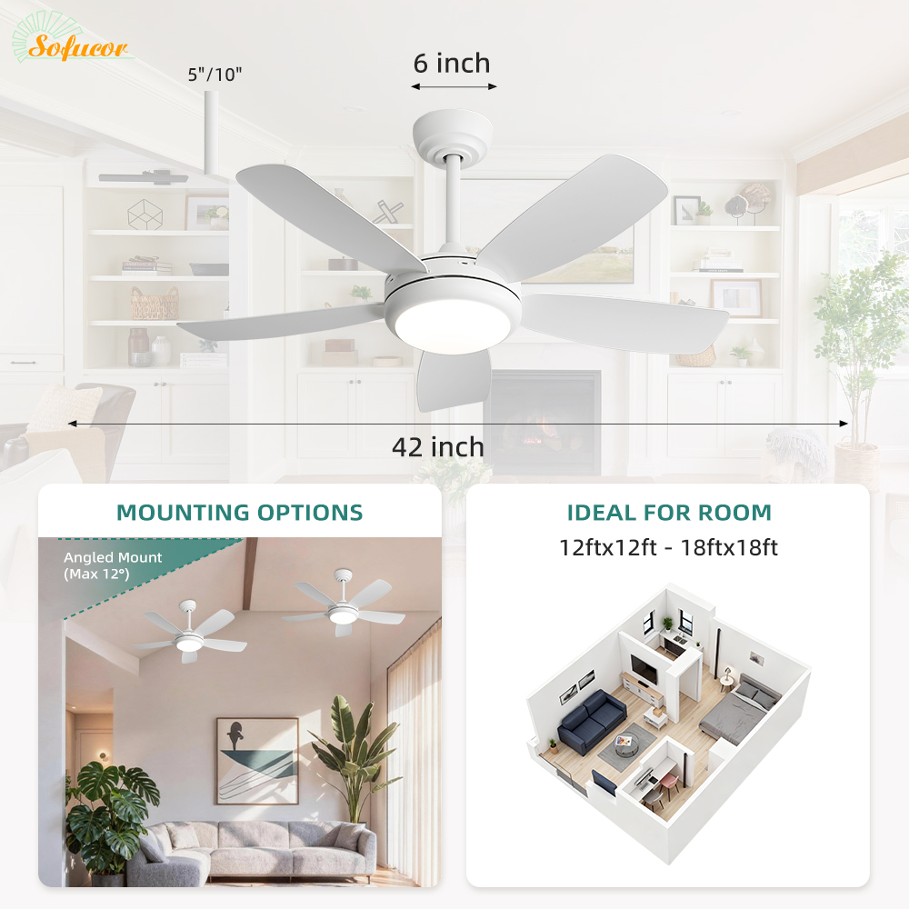 Sofucor 42 Inch Ceiling Fans w - Ceiling Fan Dc Motor 52 Inch 评论和价格