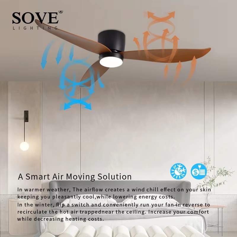 SOVE Modern White Ceiling Fan  - Smart Ceiling Fan With Light Remote 评论和价格