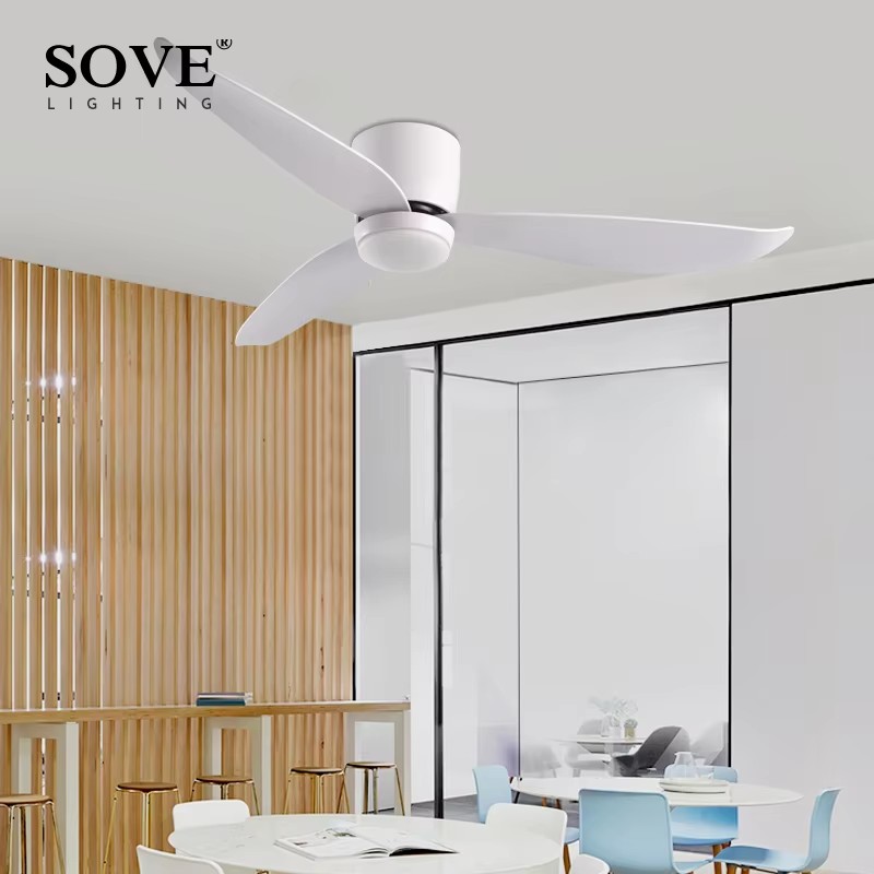 SOVE Modern White Ceiling Fan  - Smart Ceiling Fan With Light Remote 评论和价格