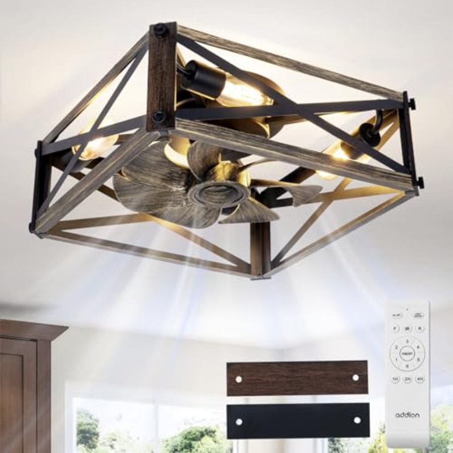 Caged Low Profile Ceiling Fans - Ceiling Fan Low Profile Flush Mount 评论和价格