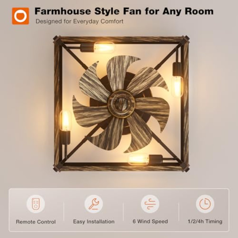 Caged Low Profile Ceiling Fans - Ceiling Fan Low Profile Flush Mount 评论和价格