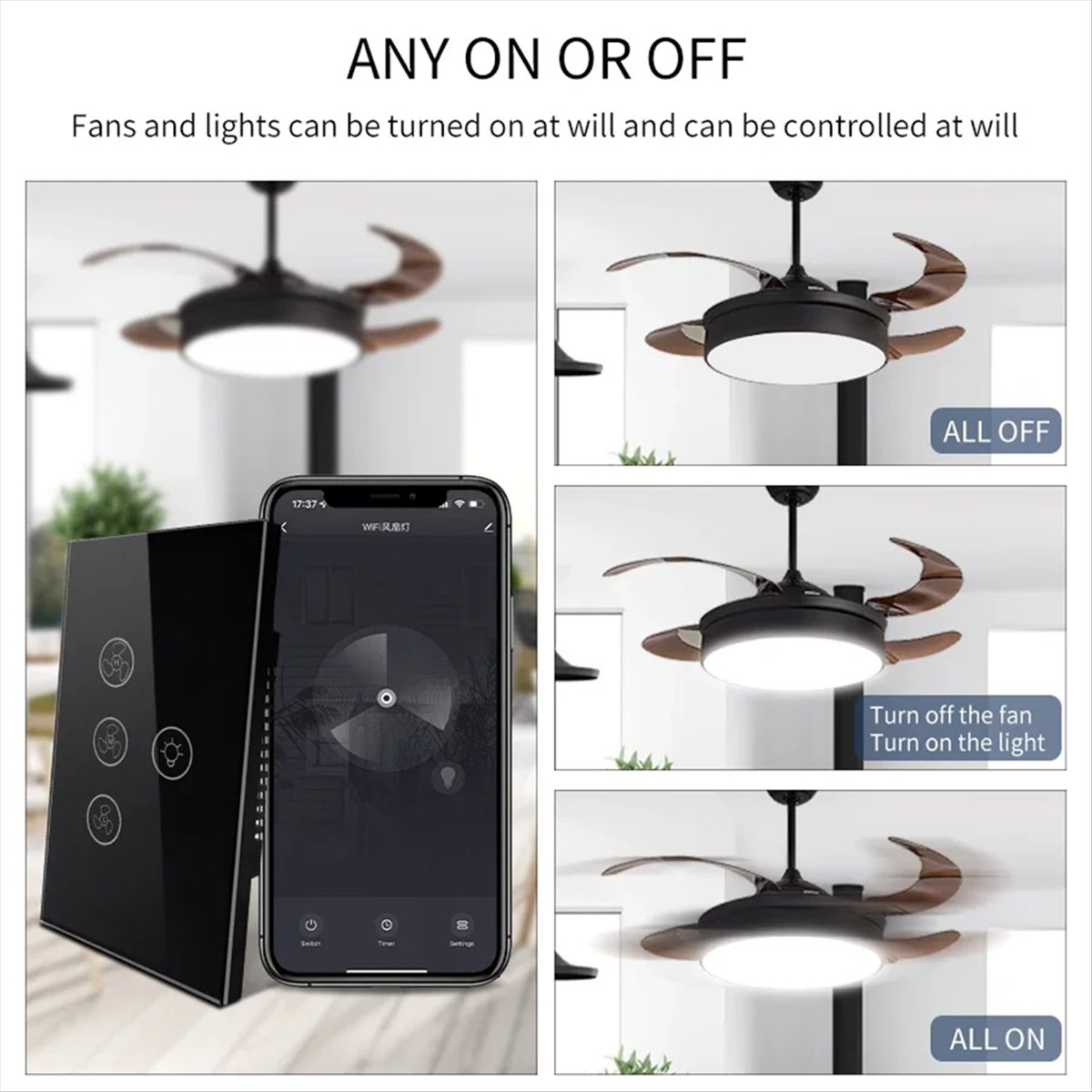 【New!】 Tuya Wifi Smart Switch  - Smart Ceiling Fan Alexa Wifi 评论和价格