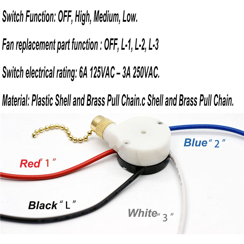 WORTHOWN-4PCS Ceiling Fan Ligh - Ceiling Fan Pull Chain Switch 评论和价格