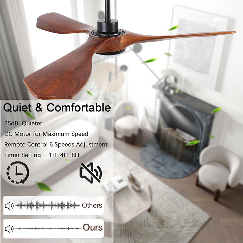 52 Inch Unique Wood Ceiling Fa - Ceiling Fan Dc Motor 52 Inch 评论和价格