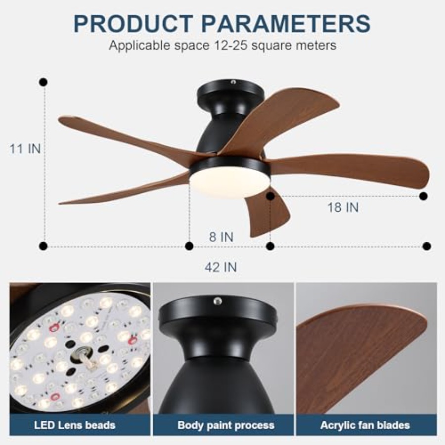 42 Inch Low profile Ceiling Fa - Ceiling Fan Low Profile Flush Mount 评论和价格