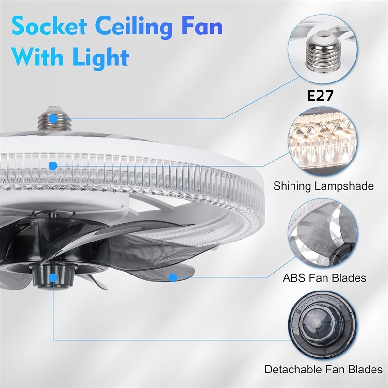 Ceiling Fans with Lights, Sock - Ceiling Fan Low Profile Flush Mount 评论和价格