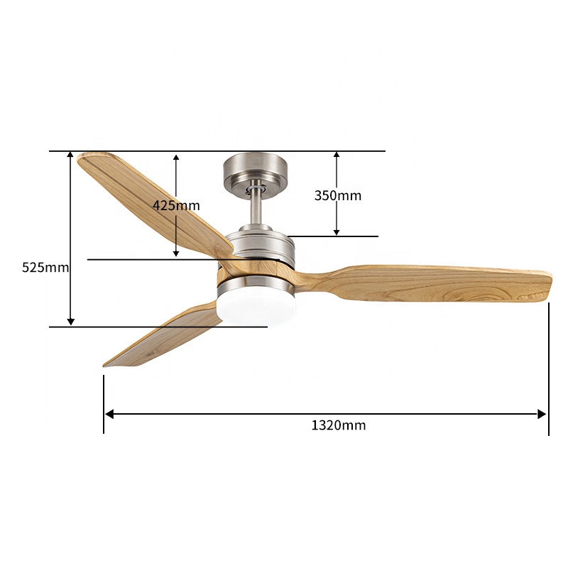 Modern Solid Wood 3 Blades 6 S - Ceiling Fan Led 3 Blade Modern 评论和价格