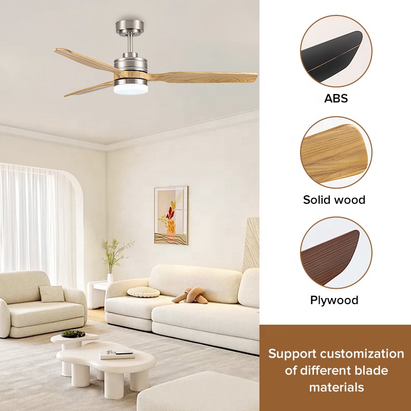 Modern Solid Wood 3 Blades 6 S - Ceiling Fan Led 3 Blade Modern 评论和价格