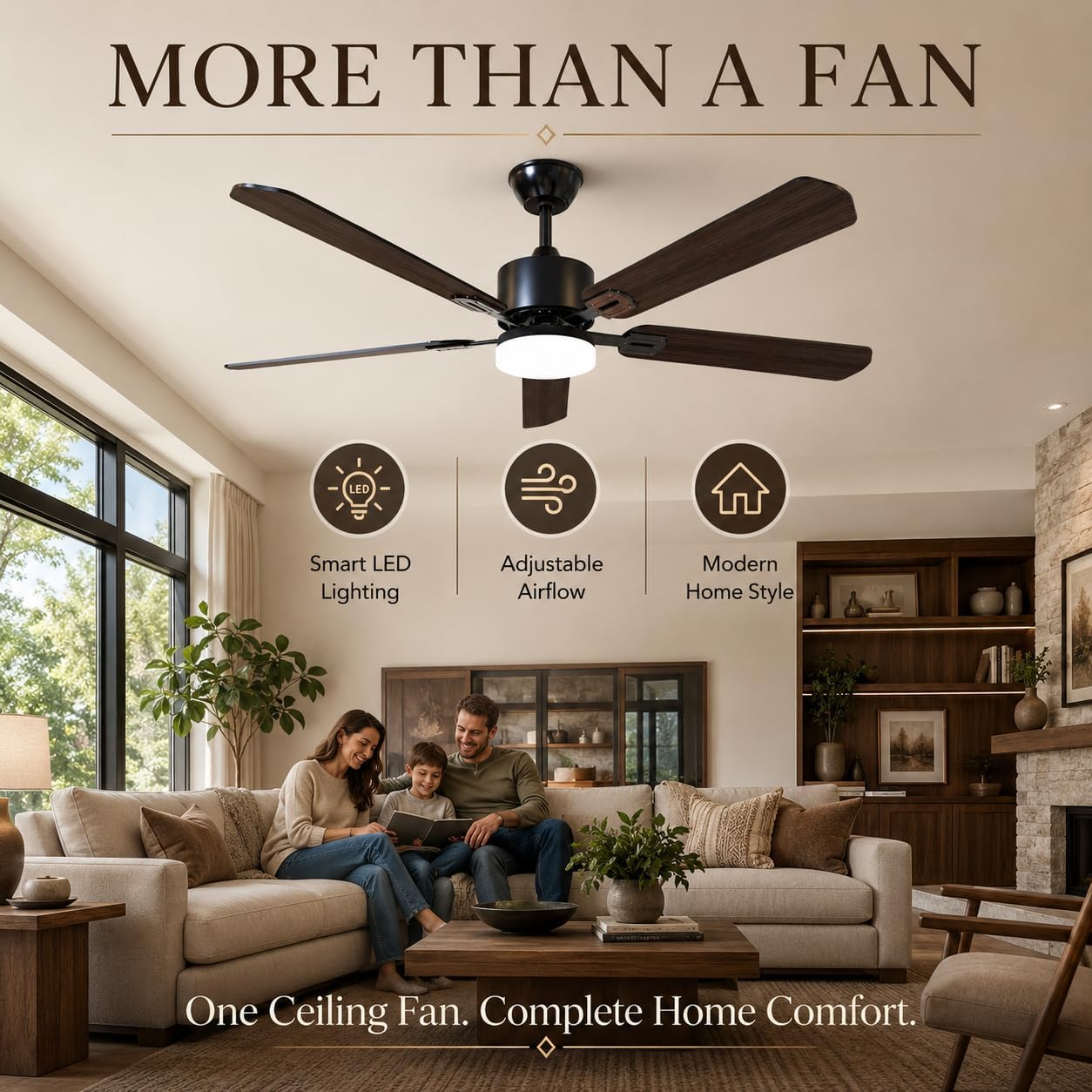 42 Inch Ceiling Fans with Ligh - Ceiling Fan Led 3 Blade Modern 评论和价格