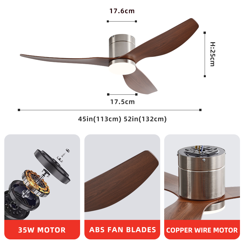 FUMANJIA 45/52 Inch Ceiling Fa - Ceiling Fan Led 3 Blade Modern 评论和价格