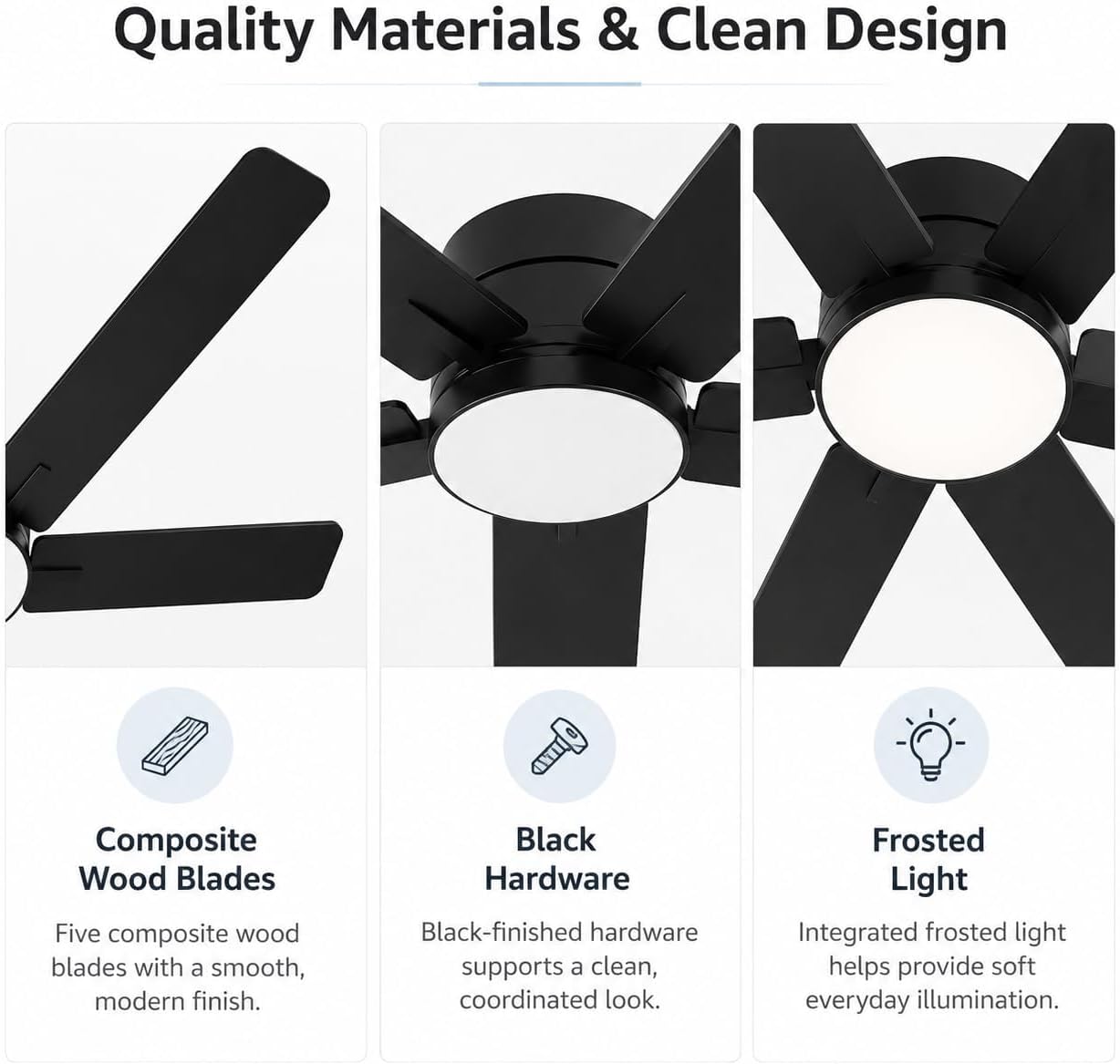 52-Inch Low Profile Ceiling Fa - Ceiling Fan Low Profile Flush Mount 评论和价格