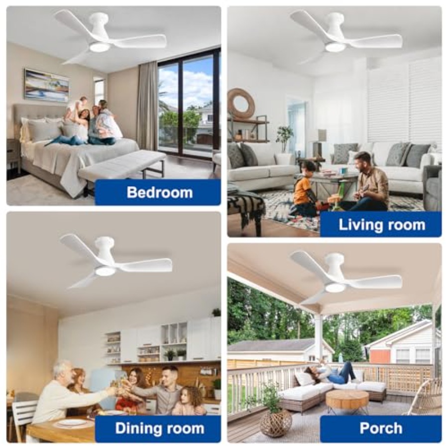 42-Inch Ceiling Fans with Ligh - Ceiling Fan Low Profile Flush Mount 评论和价格