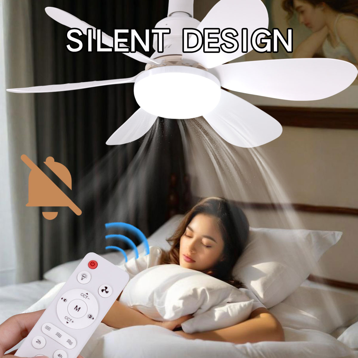 6 Blade Ceiling Fan with LED L - Ceiling Fan Led 3 Blade Modern 评论和价格